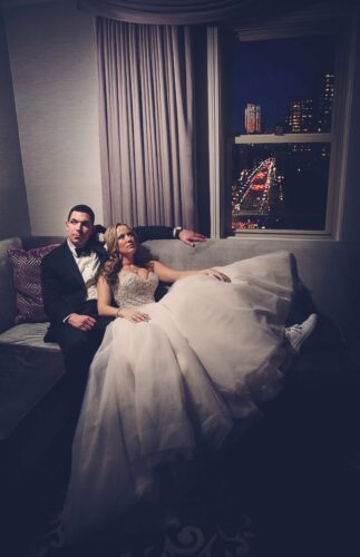 Bride + Groom in Penthouse Suite