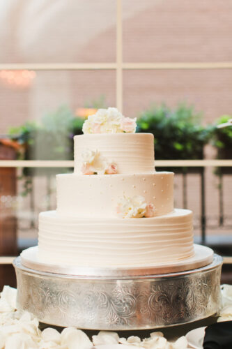 Delicious wedding cake for a ceremony at The Lenox Hotel in Boston