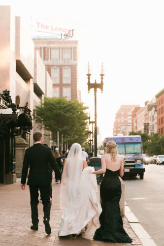 Bride in Downtown Boston for her wedding at The Lenox Hotel