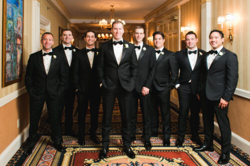 Groomsmen ready for the wedding ceremony in Downtown Boston